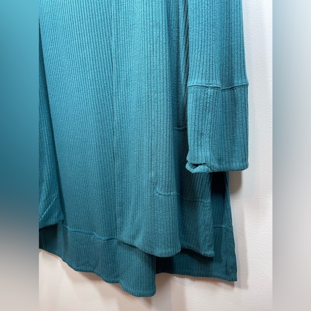 ATHLETA Women’s Pranayama Long Ribbed Hooded Cardigan Teal Size Medium - Picture 6 of 11